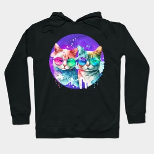 Rainbow Cats Couple Hoodie